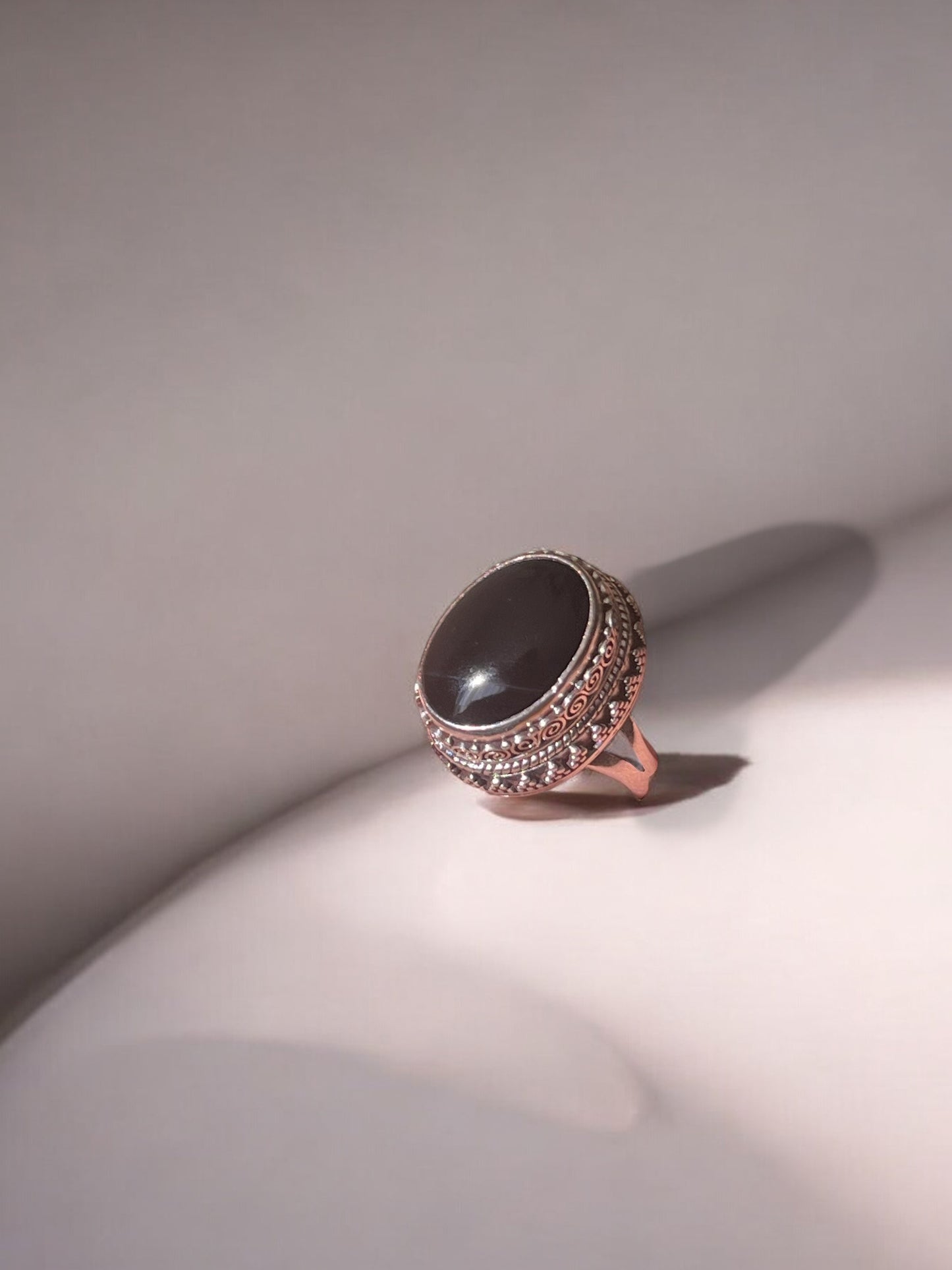 Eclipse Chalcedony Adjustable Ring