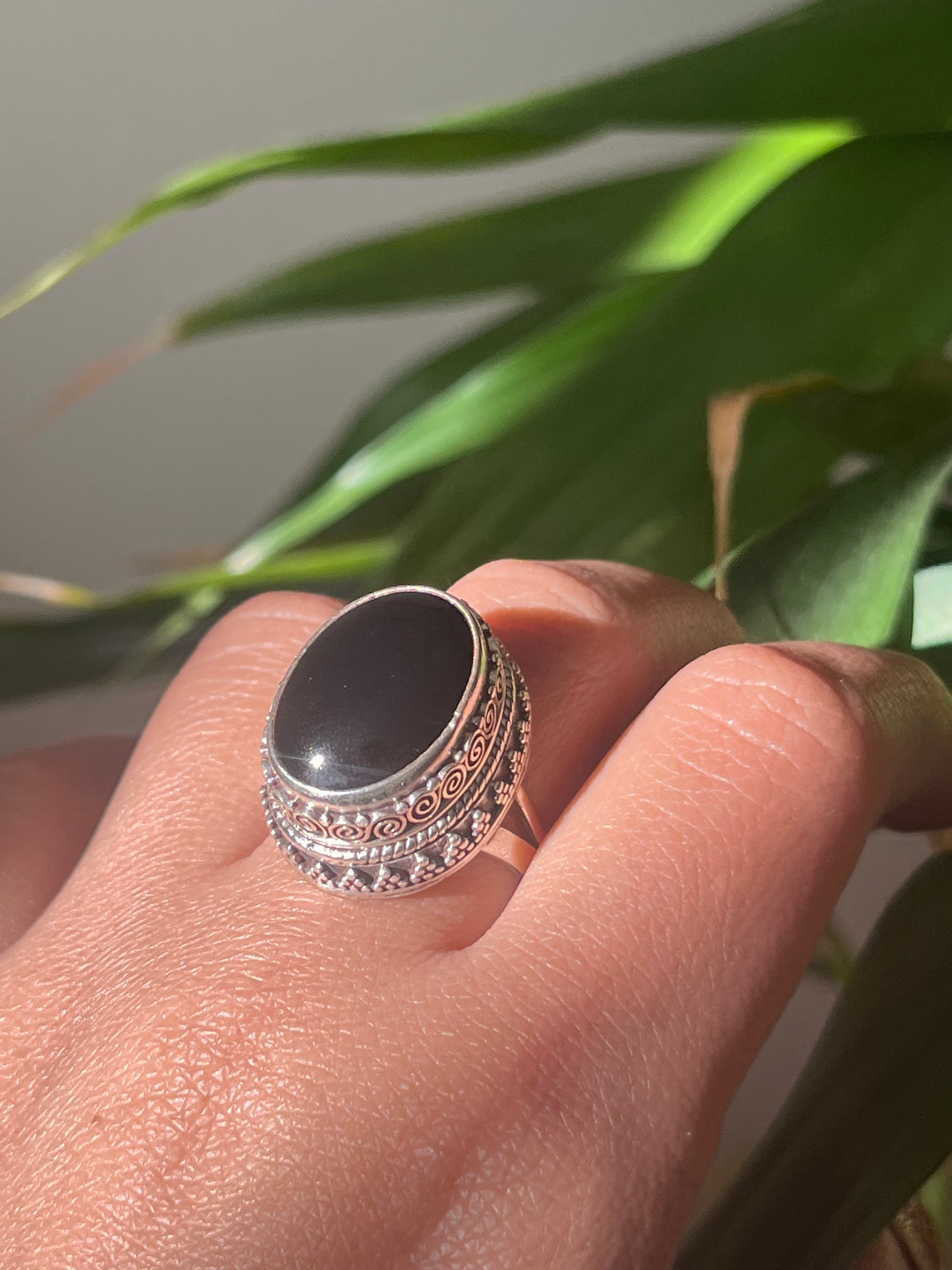 Eclipse Chalcedony Adjustable Ring