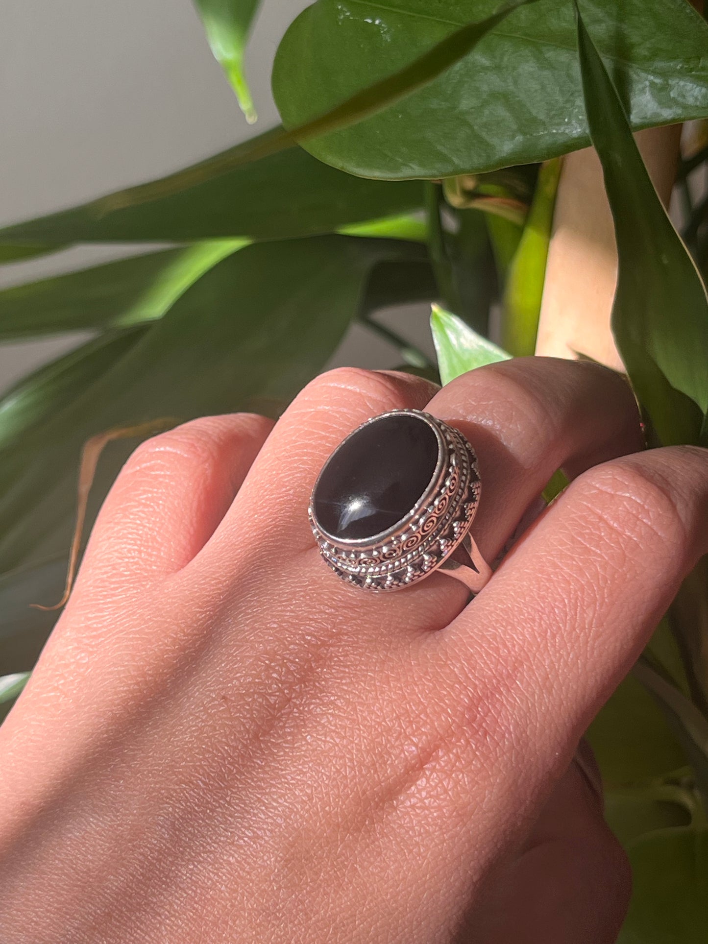 Eclipse Chalcedony Adjustable Ring