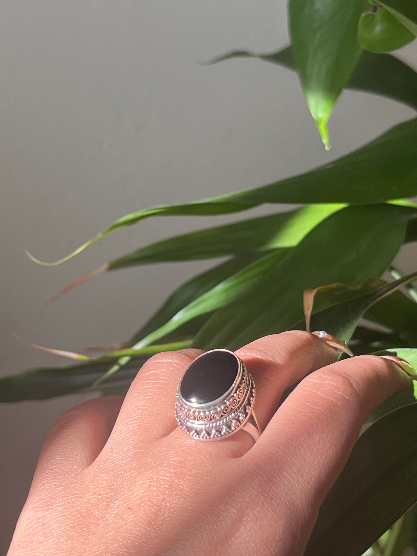 Eclipse Chalcedony Adjustable Ring