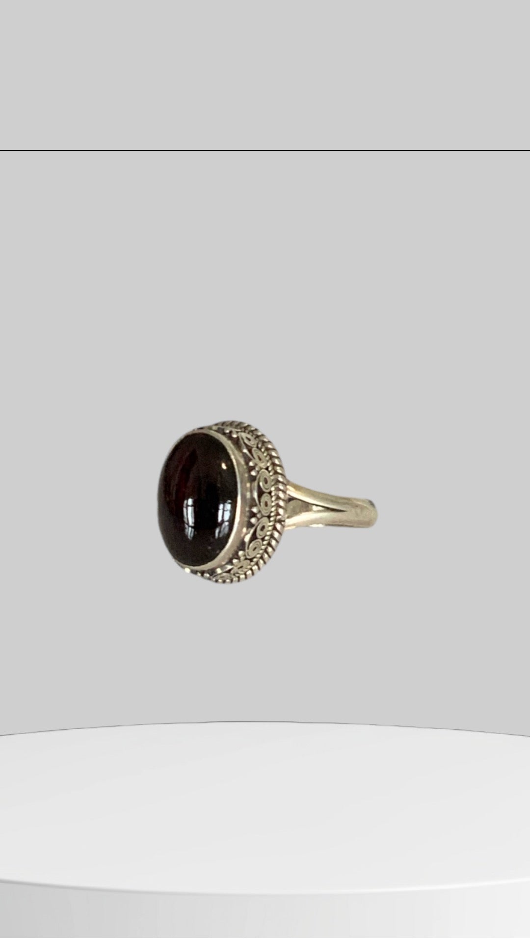 “Scarlet Grace”- Garnet Adjustable Ring