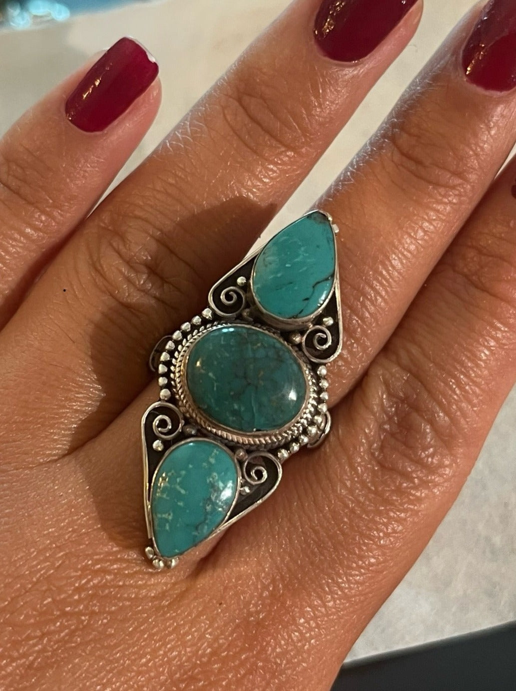 Vintage Natural Turquoise RIng/ Sterling Silver