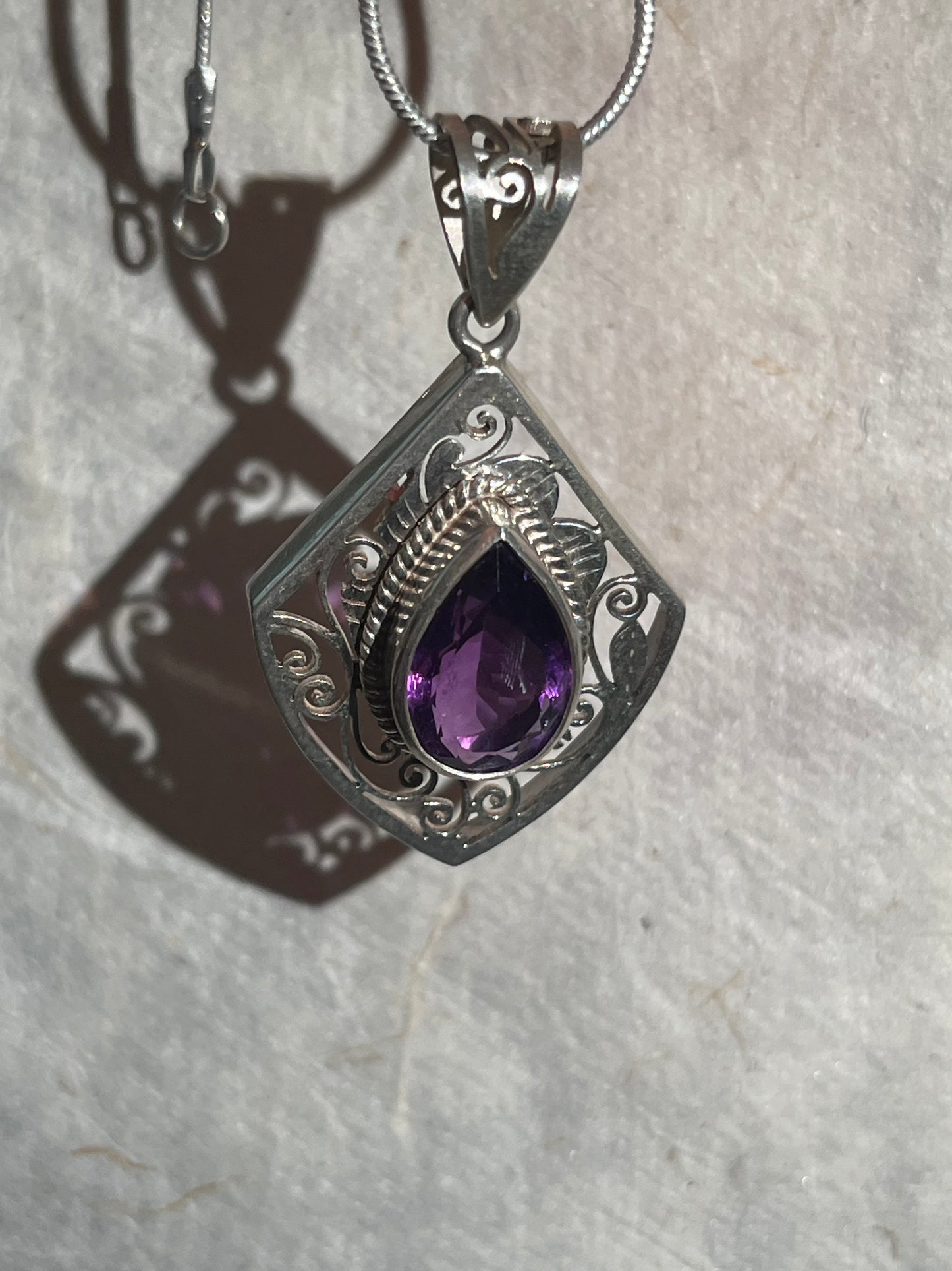 Handcrafted Detailed Amethyst Pendants