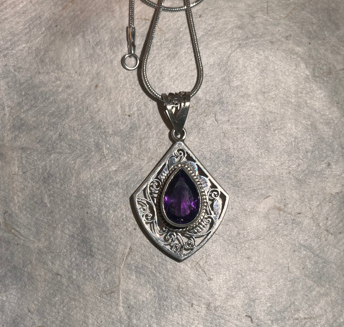 Handcrafted Detailed Amethyst Pendants