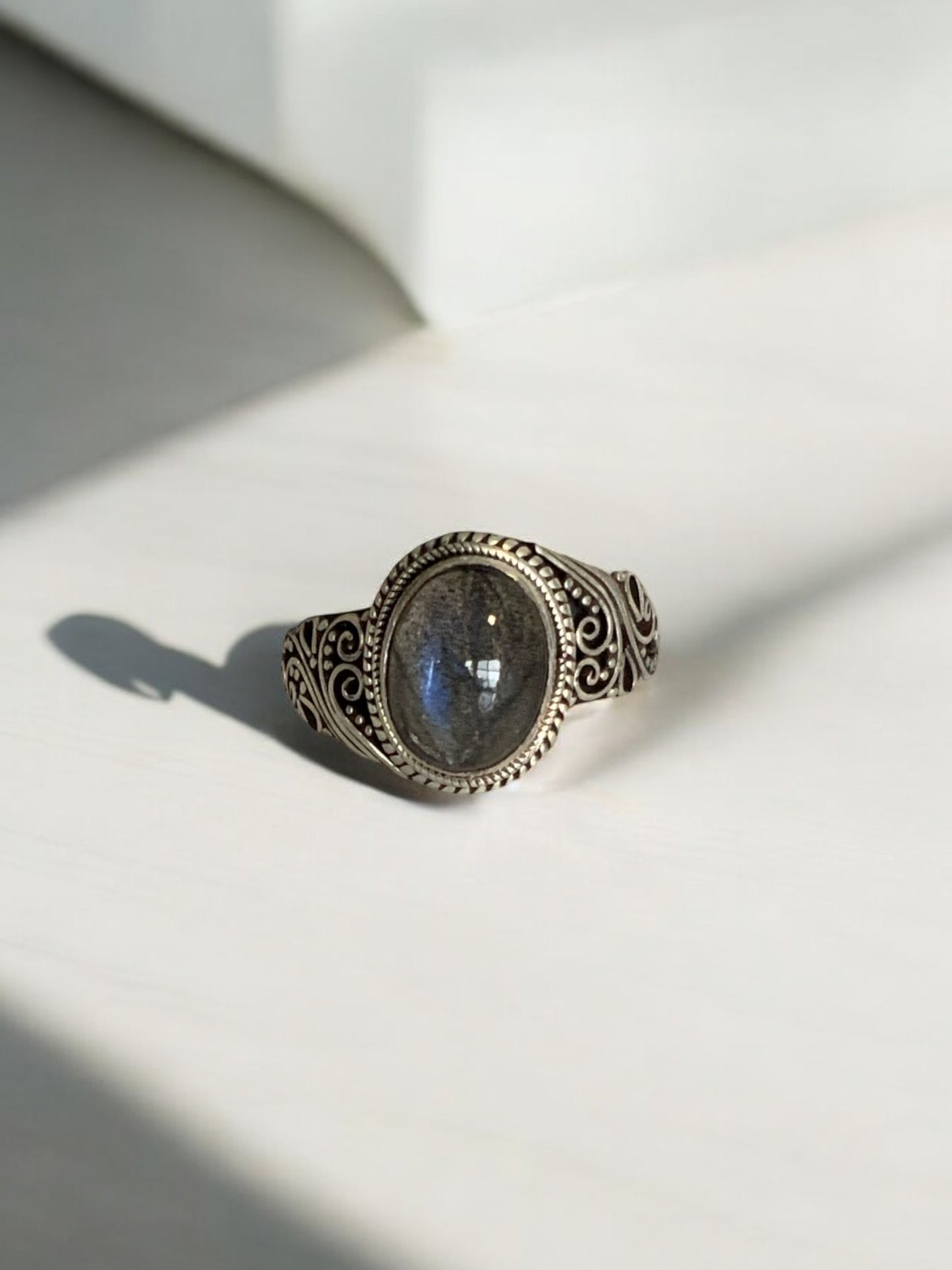 “Stardust”-Labradorite Adjustable Ring