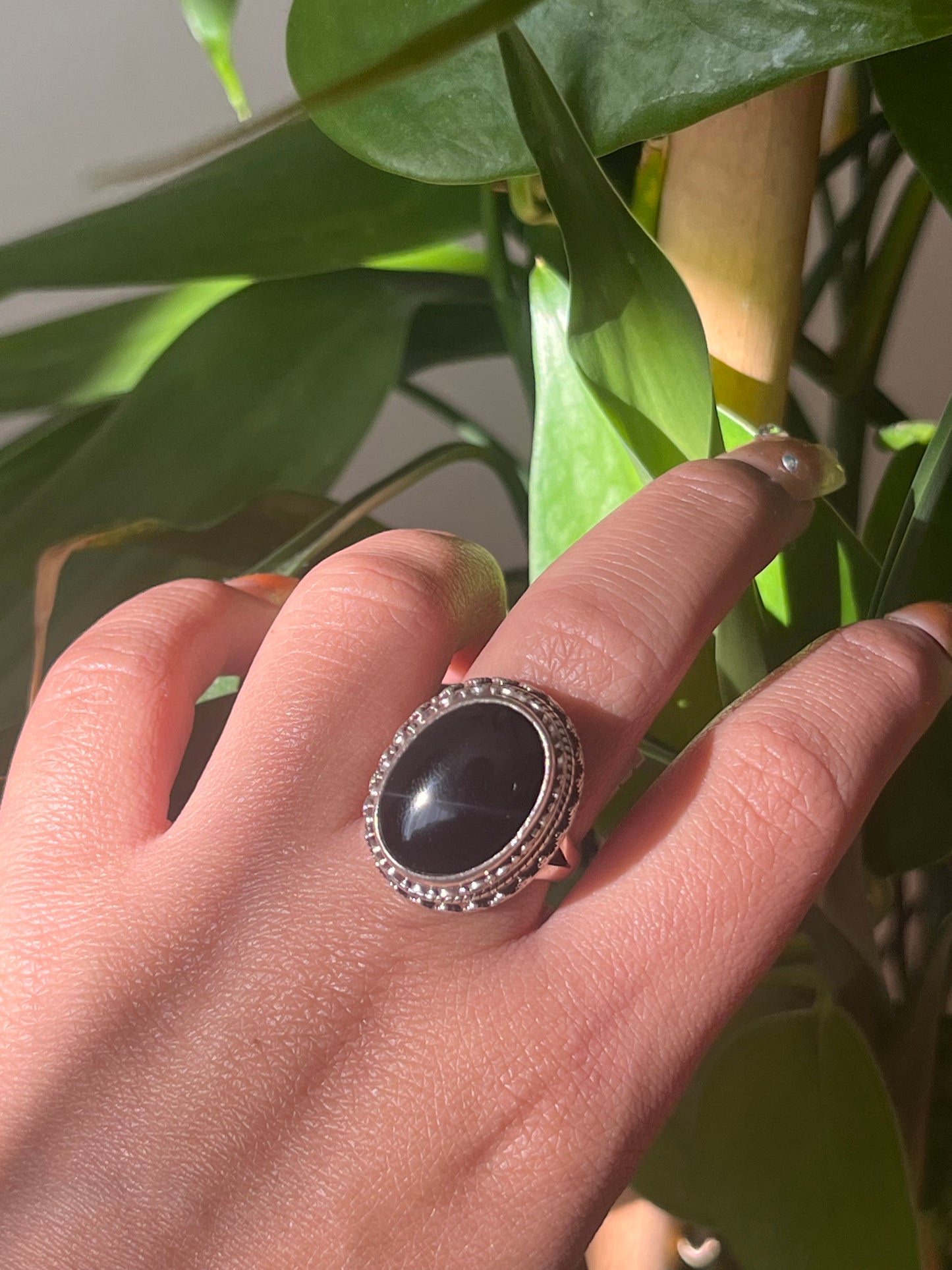 Eclipse Chalcedony Adjustable Ring