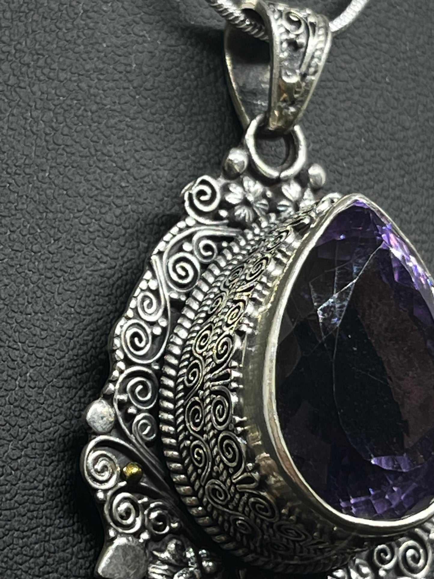 Authentic Amethyst Pendant/handmade/925 sterling silver