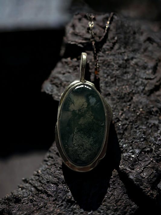 Natural Moss Agate Pendant