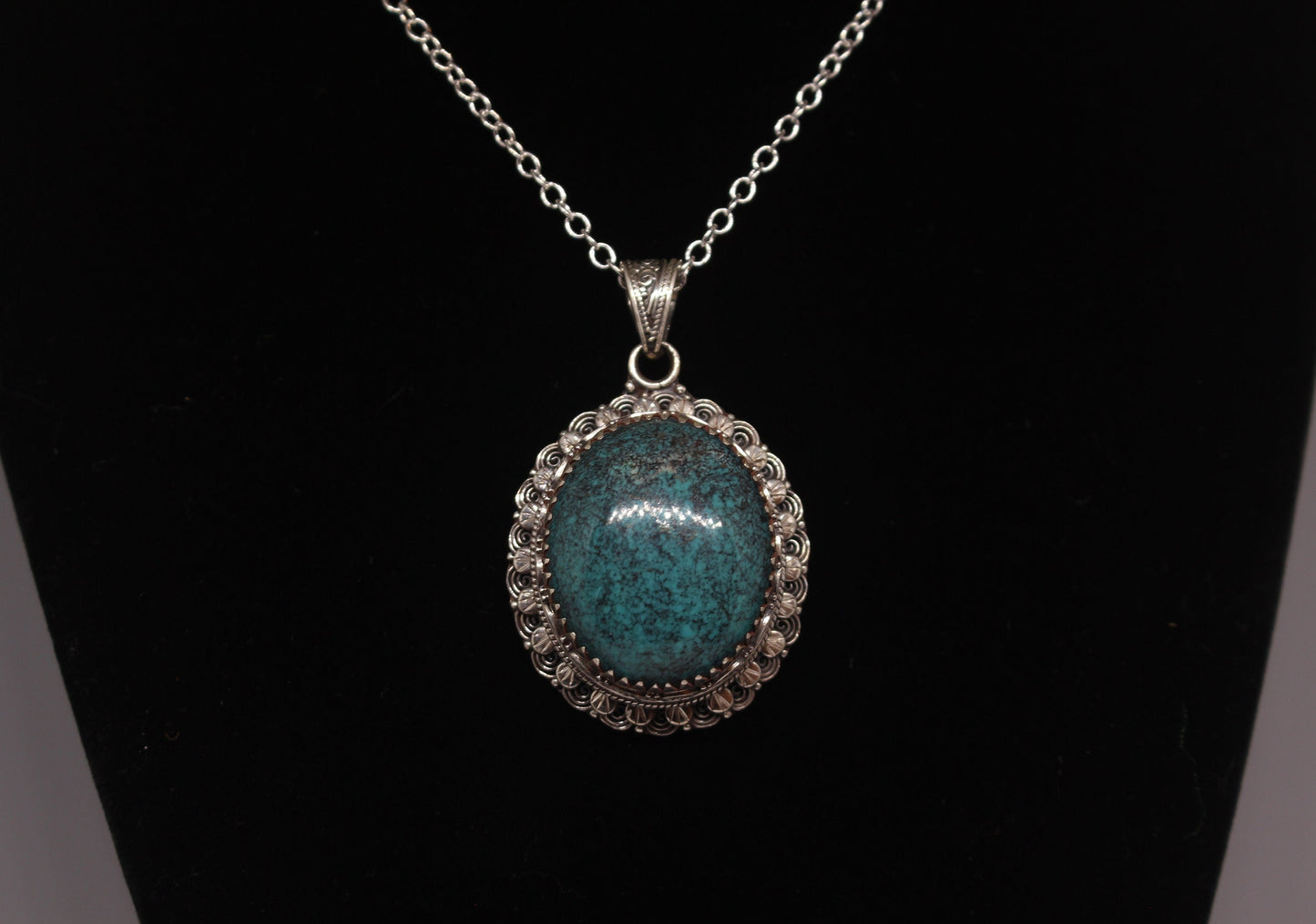 Statement Natural Turquoise Pendants / Sterling Silver