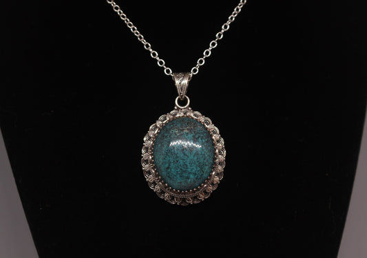 Statement Natural Turquoise Pendants / Sterling Silver