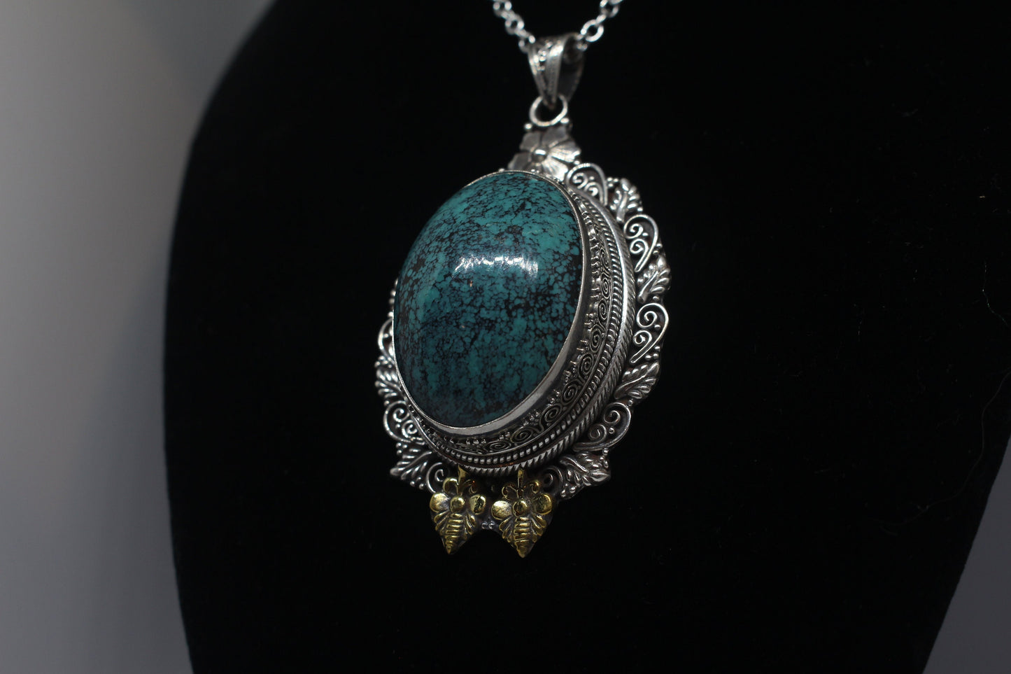 Statement Natural Turquoise Pendants / Sterling Silver